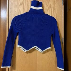 Blue turtle neck winter jacket, medium size